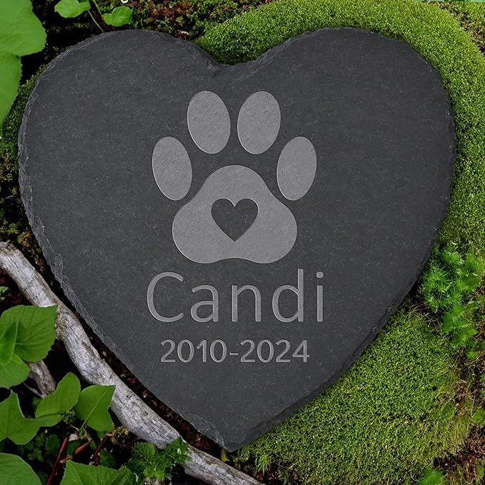 Personalized Pet Memorial Stone, Dog Memorial Gifts for Loss of Dog, Pet Loss Gifts, Pet Memorial, Loss of Dog Sympathy Gift, Dog Remembrance Gift, Pet Bereavement Gifts - Paw Print with Heart