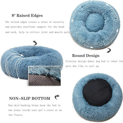 Puppy Beds for Small Dogs Washble 19 Inches Extra Small Anti-Anxiety for Calming Dog Doggie Bed Luxury Machine Washble Anti-Slip Waterproof Mute Bese Round Dog Bed.