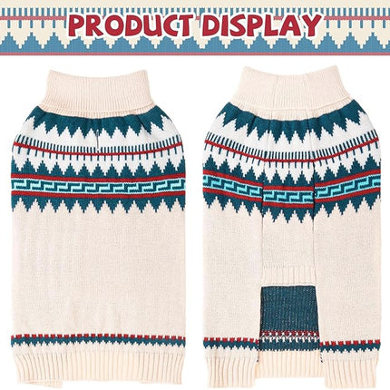 BINGPET Dog Sweater - Turtleneck Classic Knit Dog Sweaters for Small Medium Large Dogs, Pet Winter Clothes Warm Sweatshirts Outfits for Doggie and Cats Beige L/XL