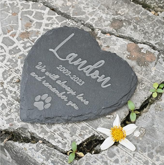 Pet Memorial Gifts Personalized Pet Memorial Stone - Gifts for Loss of Cat - Remembrance Bereavement Gifts for Loss of Dog - Loss Pet Gifts Cat - in Memory of Pet, 4''×4''/10×10cm