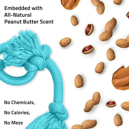 Playology Rope Toys for Dogs | Tug of War Dog Toy for Aggressive Chewers | Peanut Butter Scented Dog Toys | Mega Rope Toy for Interactive Play