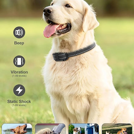 F-color Dog Shock Collar with Remote Control - 2600FT Dog Training Collar 3 Pack with Beep Vibration Shock and Light, Waterproof E Collar for Dogs Training for Large Medium Breeds