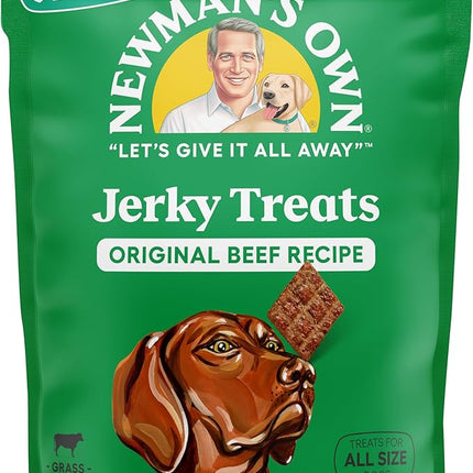Newman's Own Jerky Treats for Dogs - Original Beef Recipe | Made with Grass Fed Beef | Grain Free | High in Protein | 5 oz Bag (Pack of 6)