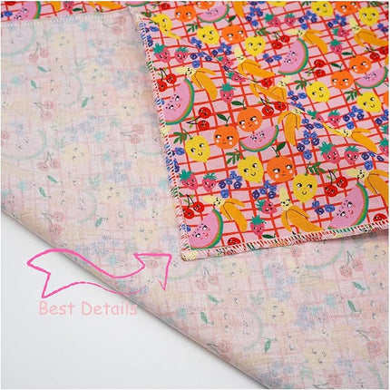 Little Tail 's Elegant Fruit Print Dog Bandana, Adjustable Birth DAY Bib Scarf - Summer Theme for Medium/Large Dogs