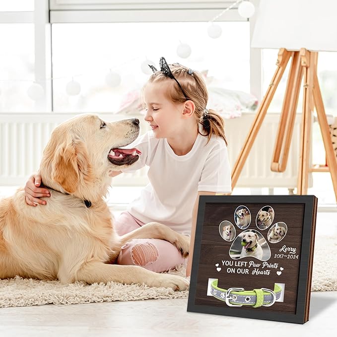 Personalized Pet Memorial Gifts for Dogs, Dog Memorial Gifts for Loss of Dog, Pet Remembrance Gift Dog, Custom Dog Memorial Collar Plaque, Pet Memorial Gifts Cat, Pet Memorial Picture Frame