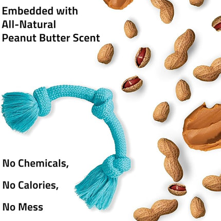 Playology Dog Toys | Dri-Tech Rope Toy Tug of War Rope for Aggressive Chewers | Jumbo Peanut Butter Scented Toy - Easy to Clean and Made from Non Toxic Materials