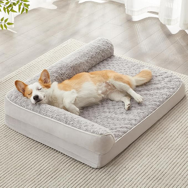 BFPETHOME Orthopedic Dog Beds for Large Dogs-Waterproof Sofa Dog Bed with Removable Washable Cover, Large Pet Bed with Waterproof Lining and Nonskid Bottom, Pet Bed for Dogs
