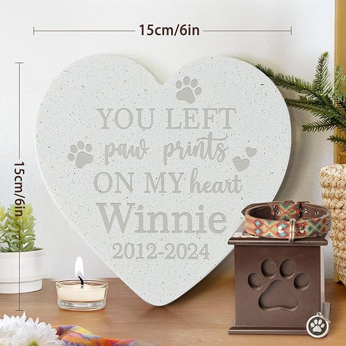 Personalized Pet Stone | Pet Memorial Stone | Dog Memorial Stone | Pet Memorial Gift | Pet Loss Gift | Pet Memorial | Dog Memorial | Cat Memorial | Loss of a Dog - You Left Paw Prints on My Heart