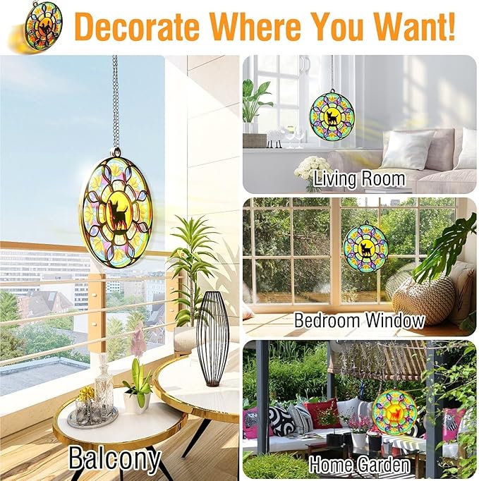 Pet Memorial Suncatcher，Pet Memorial Gifts, pet Memorial Condolence Gifts, Suitable for cat, Dog, and Other pet Lovers 6.3 x 6.3 inches