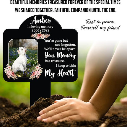 Bfi Gift Personalized Pet Grave Markers - Outdoor Garden Cross Stake Memorial Keepsake for Loss of Dog or Cat