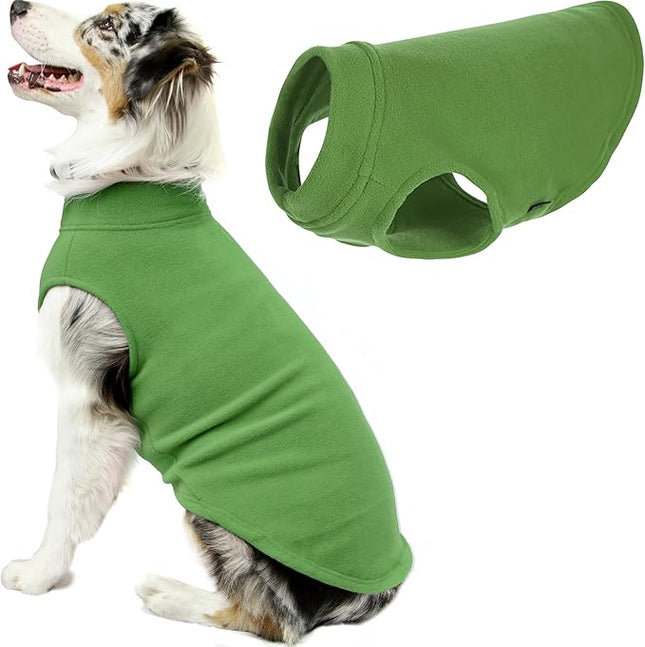 Gooby Stretch Fleece Vest Dog Sweater - Grass Green, 5X-Large - Warm Pullover Super Stretchy Fleece Dog Jacket for Small to Large Dogs