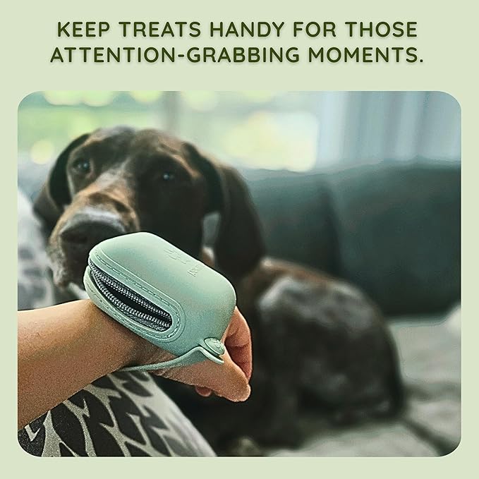 Pawtria Eco Duo Set: Dog Poop Bags (120) + Premium BPA Free Silicone Treat Case (3.25"H X 2.75"L), BPA-Free, Leak-Proof, Biodegradable, Zero Waste, Supports Rescue Dogs (Treat Case + 120 Poo Bags)