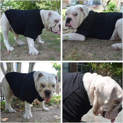 Lovelonglong Bulldog Clothes Dog Clothing Blank T-Shirt Tee Shirts for French Bulldog English Bulldog American Pit Bull Pugs 100% Cotton Skin Care Black B-S