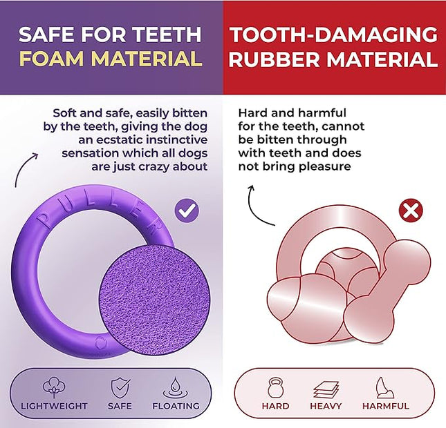 Puller Outdoor Dog Ring Toys - Dog Fetch Toy & Tug of War Dog Toy for Small Medium Large Dogs - Dog Ball & Soft Dog Frisbee Alt - Outside Dog Yard Toys - Big Dog Pull Toy - Dog Agility Jumps Tool