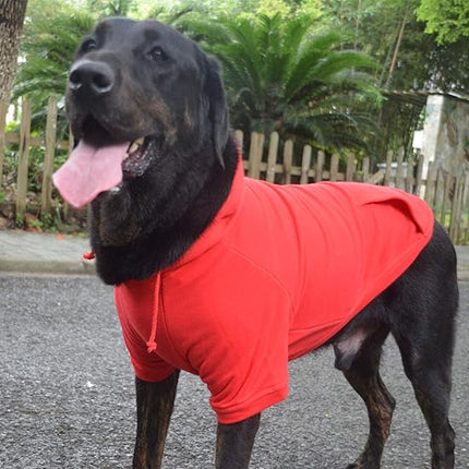 Lovelonglong Blank Basic Hoodie Sweatshirt for Dogs 100% Cotton Fits Small Medium Dachshund Large Dog Red S