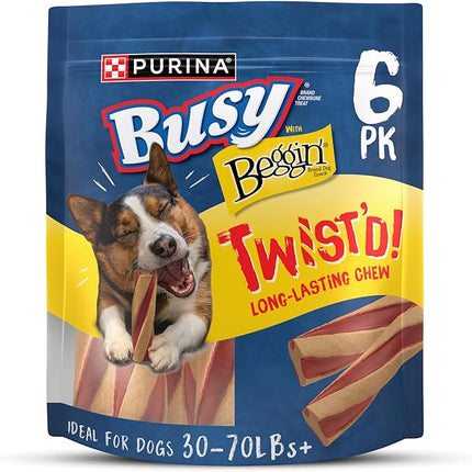 Purina Busy with Beggin’ Twist’d Adult Dog Chew Bone Treats - 6 ct. Pouch