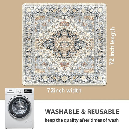 nunubaby Washable Pee Pads for Dogs, Stylish, Non-Slip and Leak-Proof Pee Pads. Reusable Potty Pads for Dogs for Crates and Floors.(Beige/Multi, 72" x72")