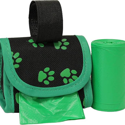 Five Star Pet Purse Dispenser with 2 Rolls Refill Bags (Green Paw)