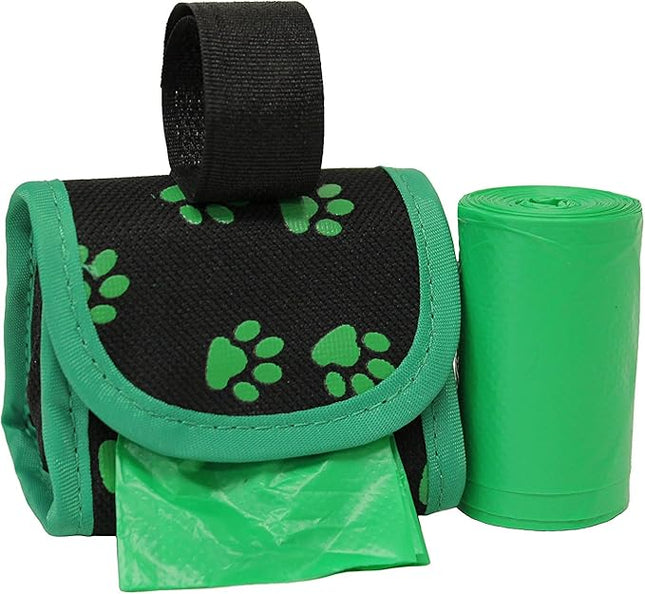 Five Star Pet Purse Dispenser with 2 Rolls Refill Bags (Green Paw)