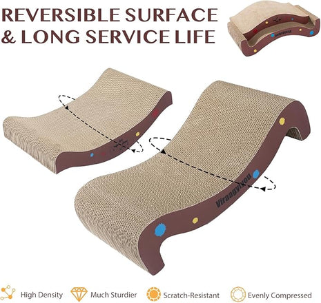 Cat Scratcher Cardboard Scratch Pad for Cats Infinity Scratchers for Indoor Cats Kitten Scratching Post as Beds Board & Furniture Reversible Couch