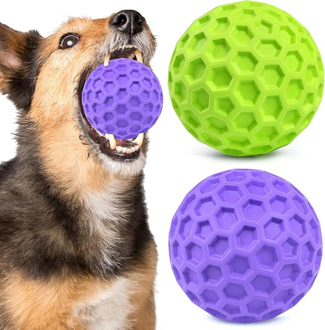 Squeaky Dog Toys for Aggressive Chewers, Indestructible Dog Balls for Aggressive Chewers, Purple Squeaky Balls for Dogs, Interactive Toys for Large Dogs to Relax