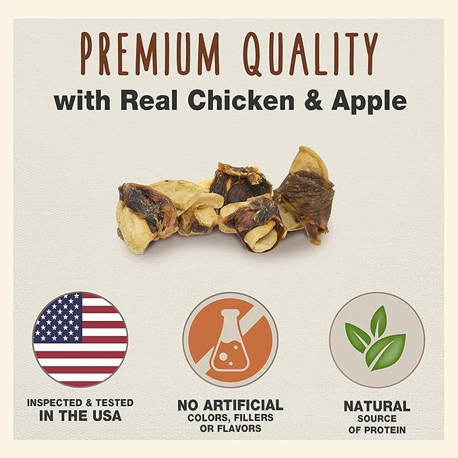 Cadet Gourmet Chicken & Apple Wrapped Dog Treats Wraps - Healthy & Natural Chicken & Apple Dog Training Treats for Small & Large Dogs - Inspected & Tested in USA (14 oz.)