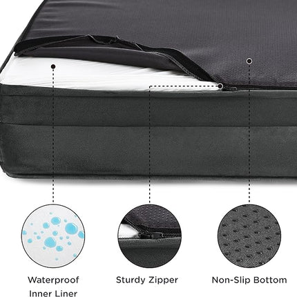 Bedsure XXL Orthopedic Dog Bed for Extra Large Dogs - Washable Giant Dog Cat Bed Waterproof, Comfort Dogs Couch Sofa with Washable Removable Cover, Pet Bed with Nonskid Bottom, Dark Grey, 52"