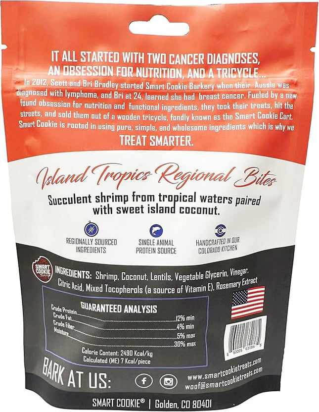Smart Cookie All Natural Soft Dog Treats - Shrimp & Coconut - Healthy Dog Treats for Allergies, Sensitive Stomachs - Chewy, Grain Free, Human-Grade, Made in The USA - 5oz Bag, 1 Pack