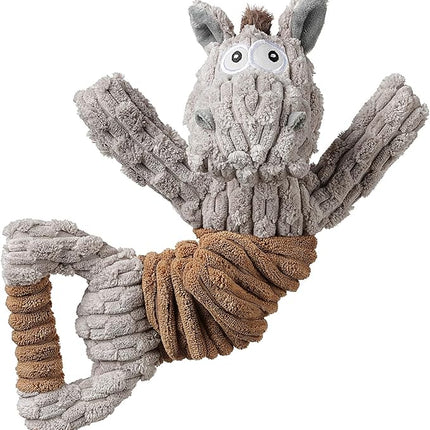 Squeaky Dog Toy, Durable Dog Toy Large Breed, Tug of War Dogs Interactive Toy, Stuffed Plush Puppy Toys with Crinkle Paper for Small, Middle, and Big Dogs(Tug of War Series, Donkey)