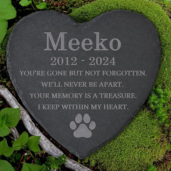 Personalized Pet Memorial Stone, Dog Memorial Gifts for Loss of Dog, Pet Loss Gifts, Pet Memorial, Loss of Dog Sympathy Gift, Dog Remembrance Gift, Pet Bereavement Gifts - Keep Within My Heart