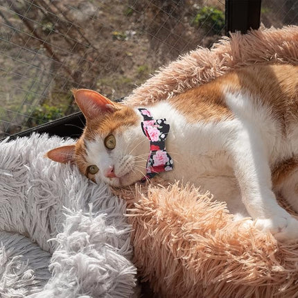 EXPAWLORER Classic Plaid Dog Collar and Leash Set - Bow Tie and Bandana Collar with Bell, Tangle Free Leash, Adjustable for Small to Large Dogs and Cats, Perfect