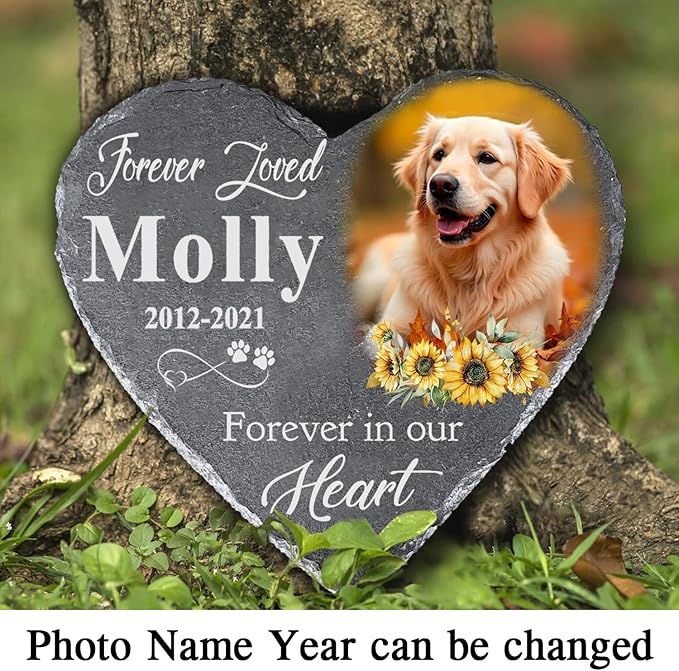 Gabita Custom photo Dog Memorial Stone, Pet Memorial Gifts for Dogs, Dog Memorial Stone, Personalized Pet Grave Markers Headstone Cemetery Decorations for Pet new 2
