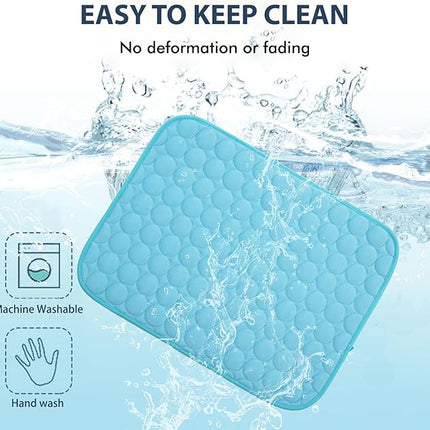 MICROCOSMOS Summer Cooling Mat & Sleeping Pad- Water Absorption Top, Materials Safe, Easy Carry, EZ Clean. Keep Cooling for Pets, Kids and Adults.(Blue, 48" x48")