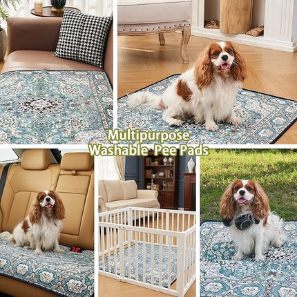 Qeils Washable Pee Pads for Dogs, 2 Pack Reusable Puppy Pads 36"x41" Super Absorbent Leakproof Dog Training Pads, Non-Slip Potty Pads for Floor, Crate, Couch, Whelping Pads Litter Mat Pet Supplies