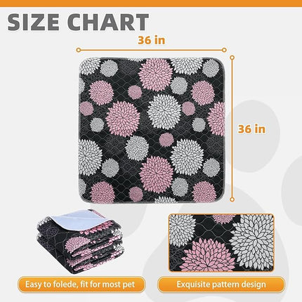 KOOLTAIL Washable Pee Pads for Dogs, 2 Pack Super Absorbent Reusable Puppy Training Pads Waterproof, Nonslip and Leak-Proof Dog Pee Pads, Large Pet Mats Whelping Pads for Floor, Crate, Couch, 36"x36"