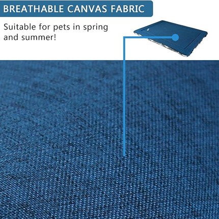 KROSER Fancy Crate Pad Bed Mat Reversible (Cool & Warm), Machine Washable, for Small to XXX-Large Dogs, Grey, Navy, Star Pattern