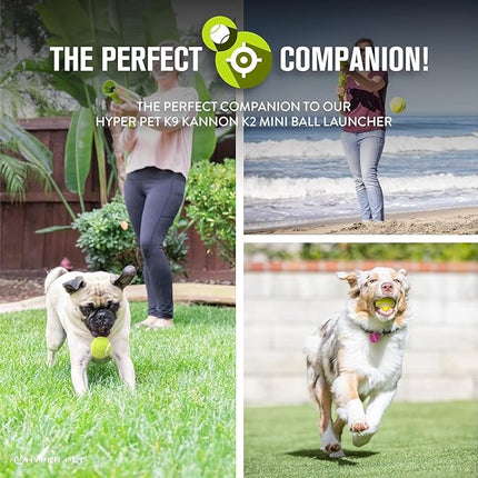 Hyper Pet MINI Tennis Balls for Dogs, Safe Dog Ball for Exercise & Training, Interactive Toys work with Hyper Pet K9 Kannon MINI Launcher - 4 Pack Green