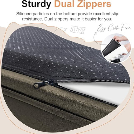 Large Dog Bed Orthopedic Washable: Beds Bolster XL Bed Large Big Dogs Egg Crate Foam Couch Sofa Waterproof with Removable Cover - Brown