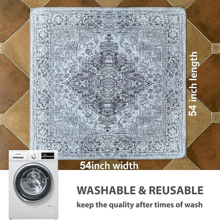 nunubaby Washable Pee Pads for Dogs, Stylish, Non-Slip and Leak-Proof Pee Pads. Reusable Potty Pads for Dogs for Crates and Floors.(Gray/Geo, 54" x54" )