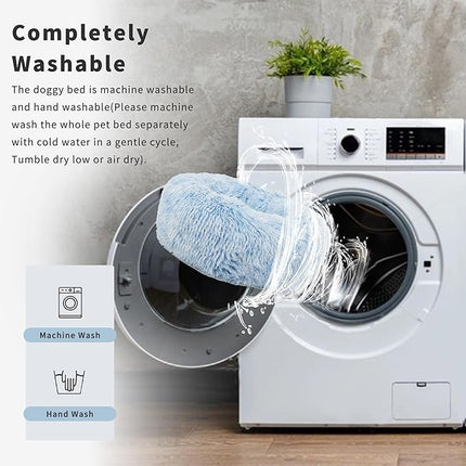 nononfish Puppy Beds for Small Dogs Washble 19 Inches Extra Small Anti-Anxiety for Calming Dog Doggie Bed Luxury Gradient Blue