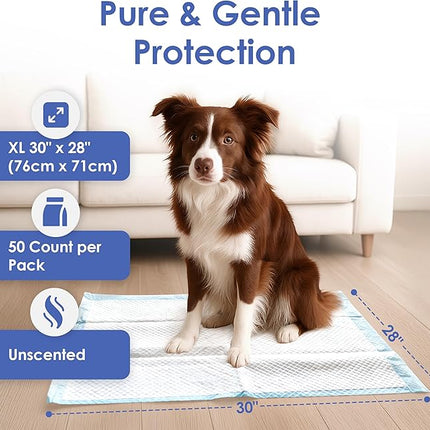American Kennel Club Puppy Training Pads with Ultra Absorbent Quick Dry Gel – 28 x 30 Pee Pads for Dogs - 50 Count , XL(Unscented)