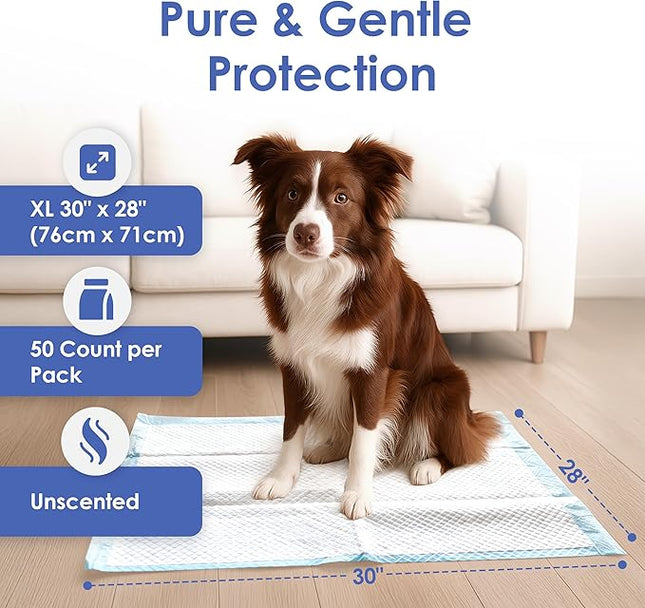 American Kennel Club Puppy Training Pads with Ultra Absorbent Quick Dry Gel – 28 x 30 Pee Pads for Dogs - 50 Count , XL(Unscented)
