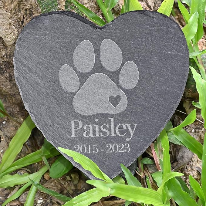 Personalized Dog Memorial Gifts - in Memory of Pet Stones - Cat Memorial Stones for Passing Away - Personalized Ideal Pet Condolence Gifts - Loss of Dog Sympathy Gifts - 4 * 4 Inches Memorial Stone