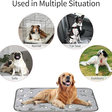 NACOCO Summer Pet Cooling Mat - Cat Dog Cushion Pad Sleeping Cool Sharks Comfortable Soft for Pets Kids and Adults (Grey Shark, L)