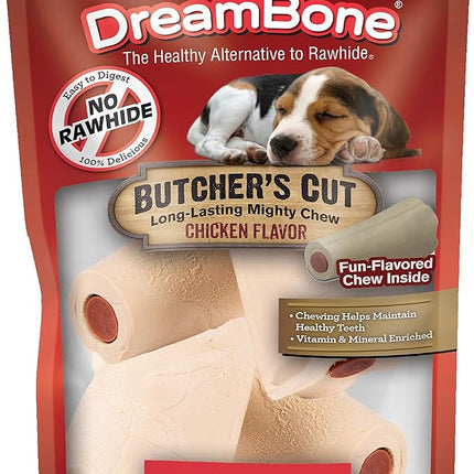 DreamBone Butcher’s Cut Chews 4 Count, Rawhide-Free Chews For Dogs, With Chicken-Flavor Chew Center