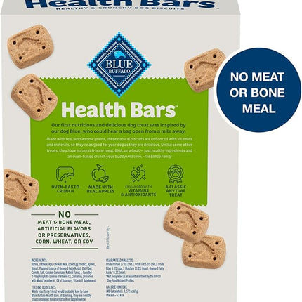 Blue Buffalo Mini Health Bars Crunchy Dog Biscuits, Oven-Baked With Natural Ingredients, Apples & Yogurt, 2-lb Box