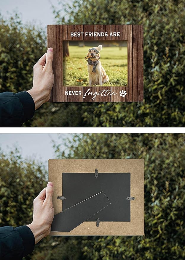 FONDCANYON Pet Memorial Picture Frame, Pet Memorial Gifts, Pet Picture Frame, Dog Memorial Picture Frame, Dog Picture Frames For Dogs That Passed, Best Friend Are Never Forgotten Dog Photo Frame 5x7 (Color4)