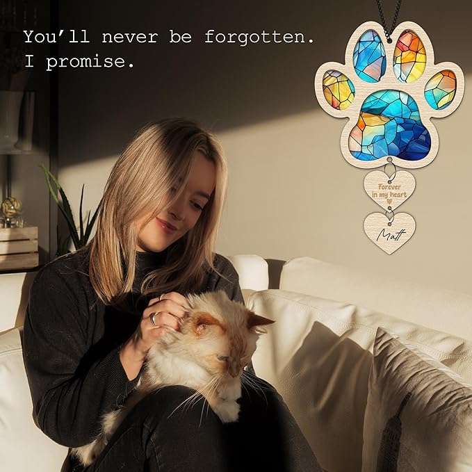 Pet Memorial Ornament for Christmas Tree Xmas Hanging Dog Cat Ornament Sympathy Gift Loss of Pet Passing Away Bereavement Keepsake for Pet Lover Ideas Gift in Loving Memory of Pet PS24-N4