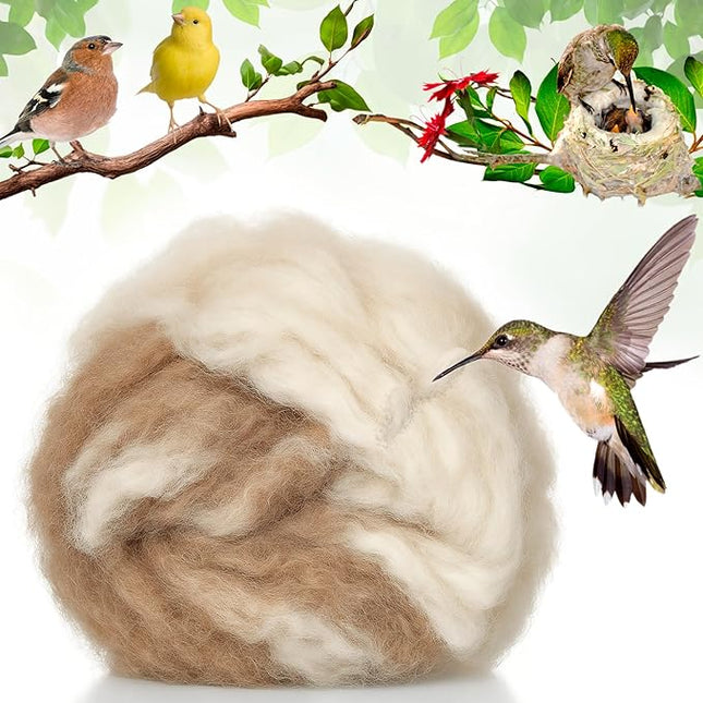Bird Nesting Material – Hummingbird Nesting Material - Natural Nest Bedding Refill for Hummingbirds Parakeets Finches Canaries Wrens Wild Birds – Ideal Supplies for Cages Gardens Nesting Boxes 3.6 oz