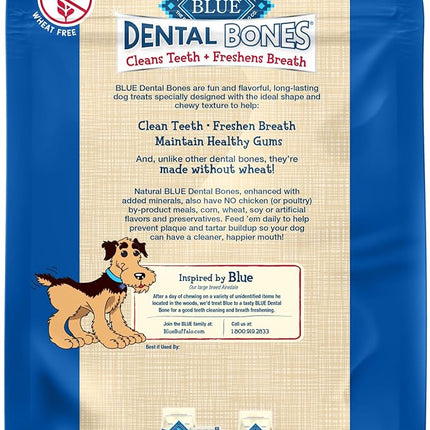 Blue Buffalo Dental Bones Regular Natural Dental Chew Dog Treats Bag, 12oz. Bag